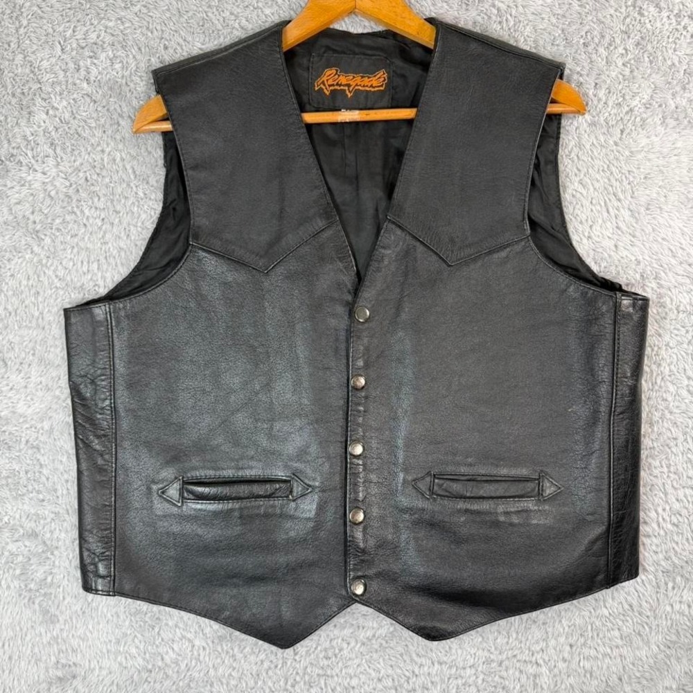 Renegade black leather vest